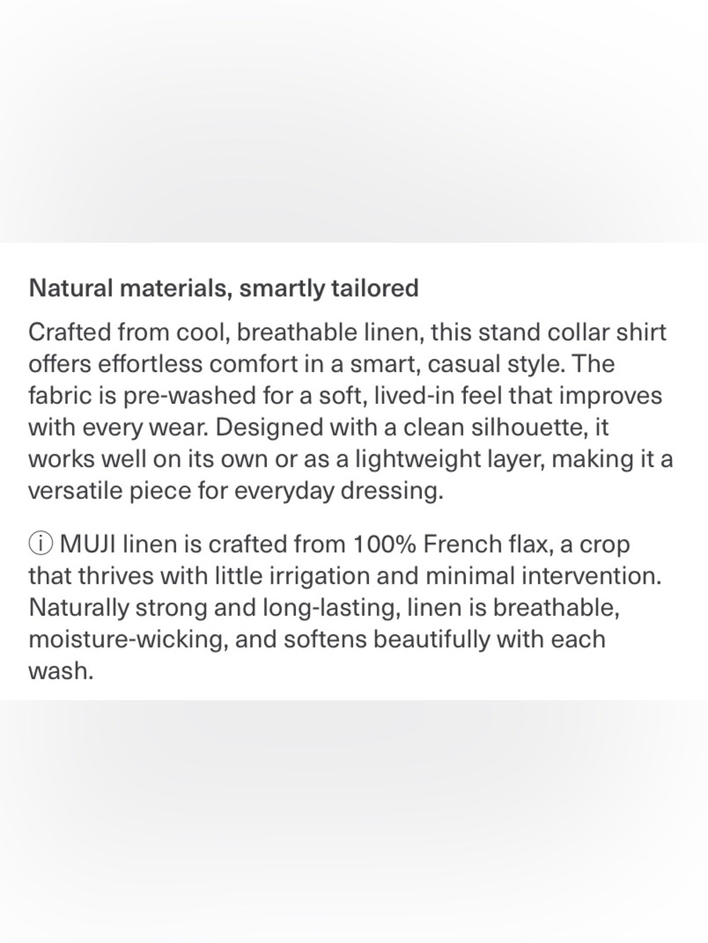 MUJI Men’s 100% Linen Stand Collar Shirt in Natural - L - Picture 15 of 16